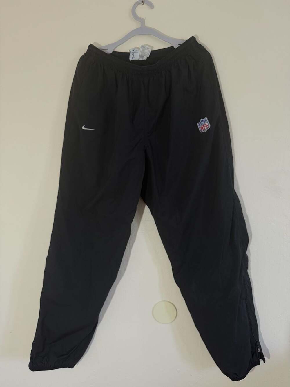 Vintage Nike Team Sports NFL Black Nylon Warm-Up Track Pants